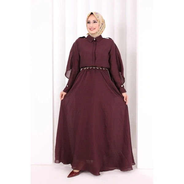 Kloş Etek Tunik Takım 8028 Mürdüm