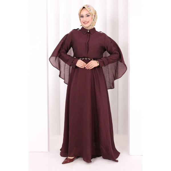 Kloş Etek Tunik Takım 8028 Mürdüm