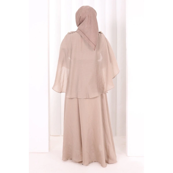 Kloş Etek Tunik Takım 8028 Vizon