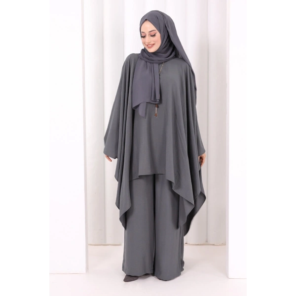 Kolyeli Tunik Pantolon Takım 8026 Antrasit