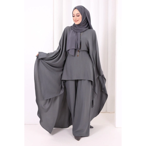 Kolyeli Tunik Pantolon Takım 8026 Antrasit