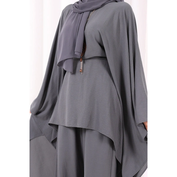 Kolyeli Tunik Pantolon Takım 8026 Antrasit