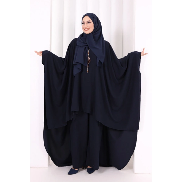 Kolyeli Tunik Pantolon Takım 8026 Lacivert