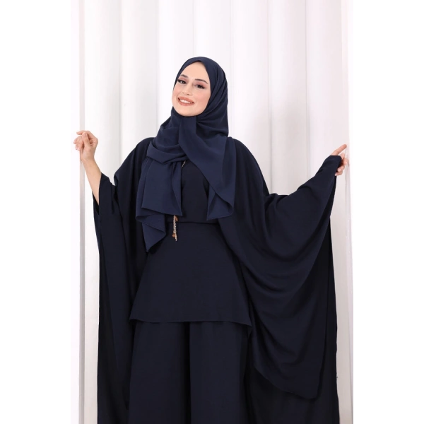Kolyeli Tunik Pantolon Takım 8026 Lacivert