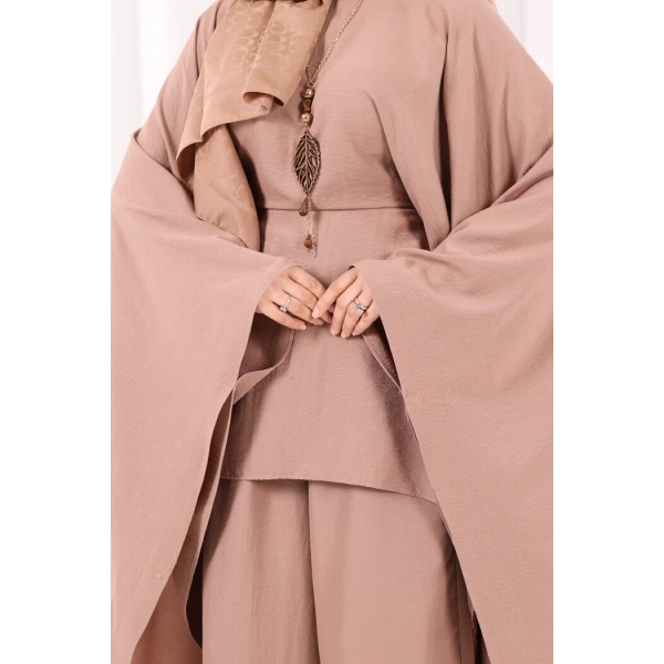 Kolyeli Tunik Pantolon Takım 8026 Somon