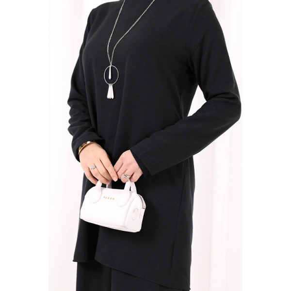 Kolyeli Tunik Pantolon Takım 8027 Siyah