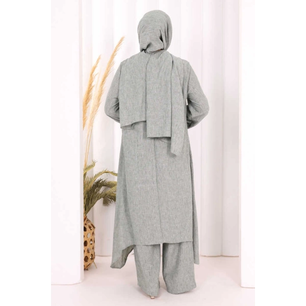 Kolyeli Tunik Pantolon Takım ŞAL HEDİYE! 8020 Mint