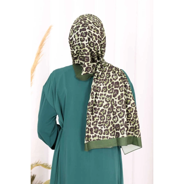 Leopar Desenli Şal 2067 Zümrüt