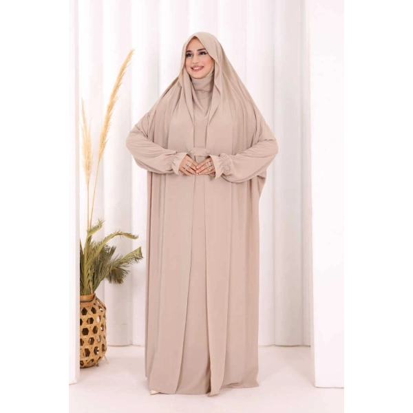Medine Kendinden Peçeli Sufleli Cilbab 6032 Taş