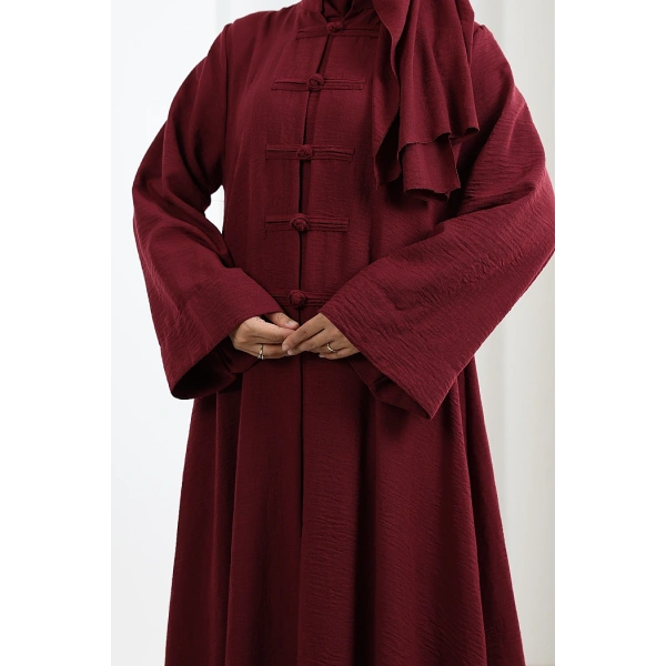 Önden Bağlamalı Tunik Üçlü Takım 7080 Bordo