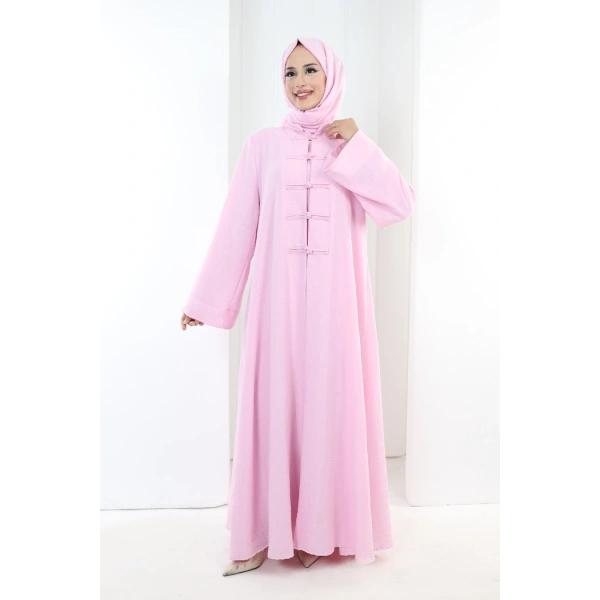 Önden Bağlamalı Tunik Üçlü Takım 7080 Pembe