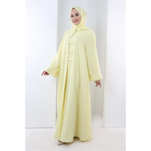 Önden Bağlamalı Tunik Üçlü Takım 7080 Sarı