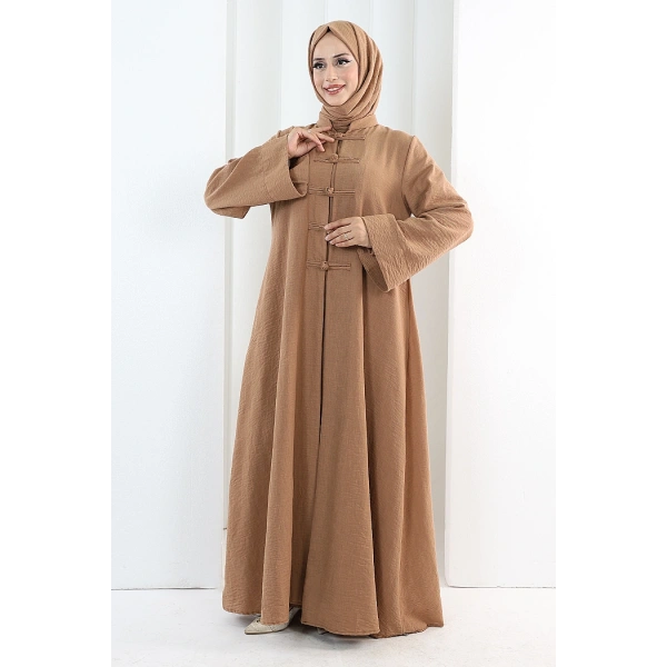 Önden Bağlamalı Tunik Üçlü Takım 7080 Taba