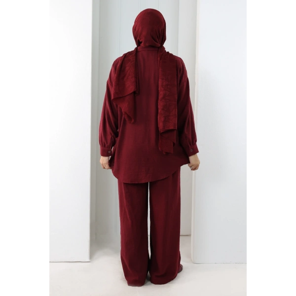 Pantolon Gömlek Takım 8708 Bordo