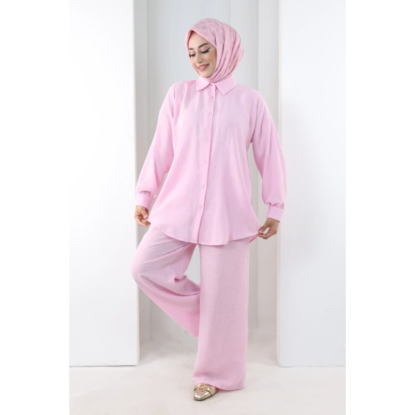 Pantolon Gömlek Takım 8708 Pembe