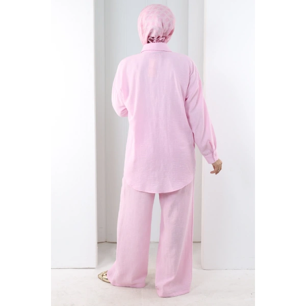 Pantolon Gömlek Takım 8708 Pembe