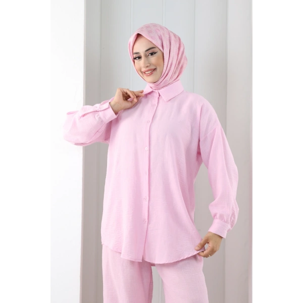 Pantolon Gömlek Takım 8708 Pembe