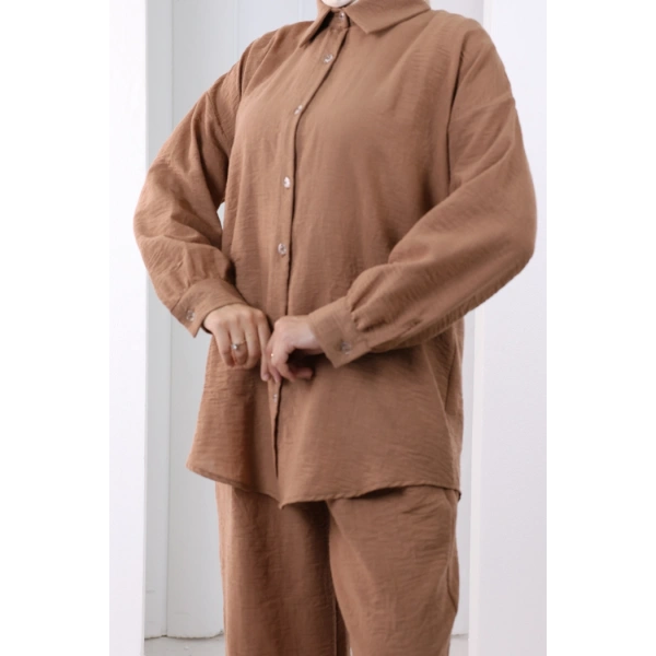 Pantolon Gömlek Takım 8708 Taba