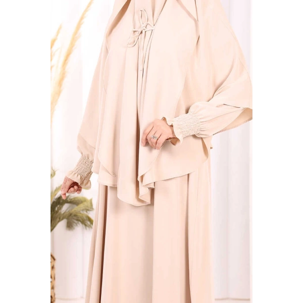 Peçeli Cilbab Model Elbise 6063 Taş