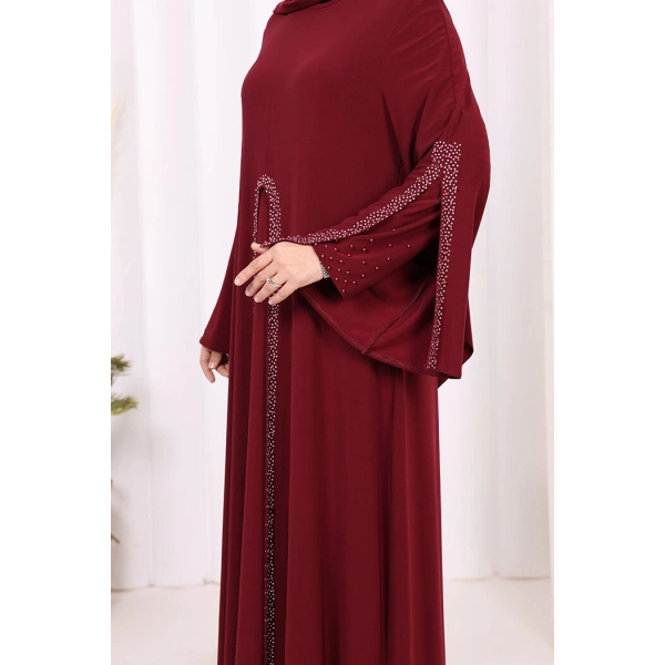 Pelerin, Elbise Takım  ŞAL HEDİYE  3932 Bordo