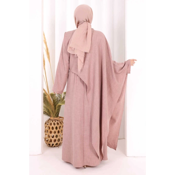 Pelerinli Elbise 6068 Gül Kurusu