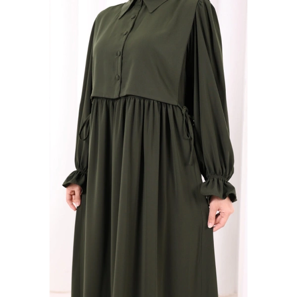 Pelerinli Elbise 6082 Haki