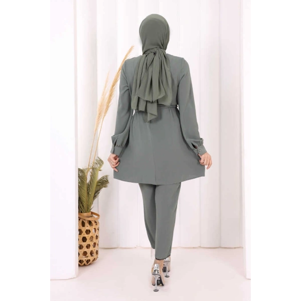 Püskül Detaylı Tunikli Pantolon İkili Takım 8424 Mint