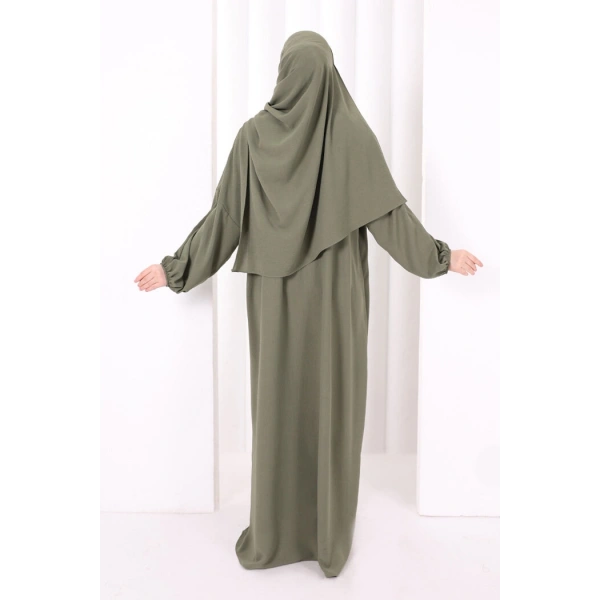 Şallı Namaz Elbisesi 3857 Haki