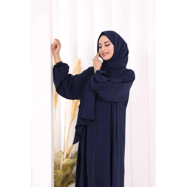 Şallı Namaz Elbisesi 3857 Lacivert