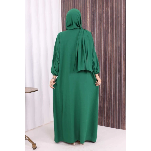 Şallı Namaz Elbisesi 3857 Zümrüt