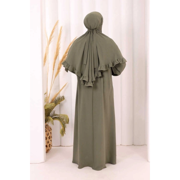 Sufleli Namaz Elbisesi 6034 Haki