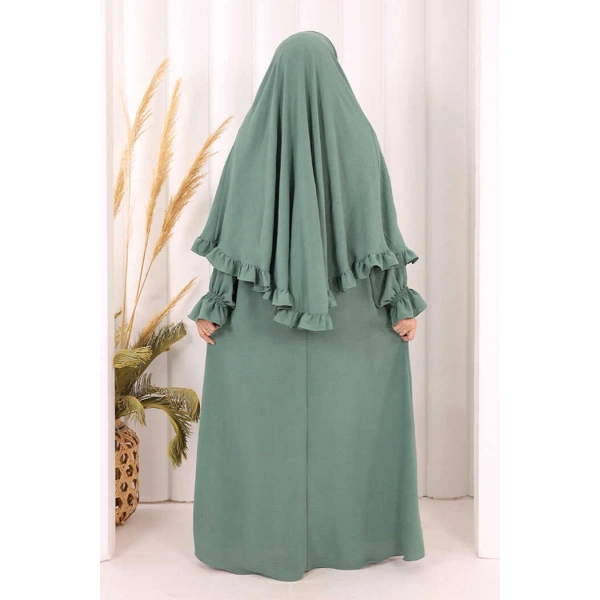 Sufleli Namaz Elbisesi 6034 Mint