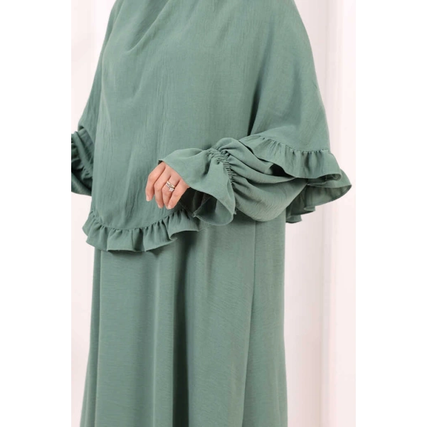 Sufleli Namaz Elbisesi 6034 Mint