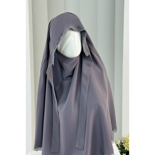 Tek Katlı Dantelli Sufle 6061-3 Antrasit