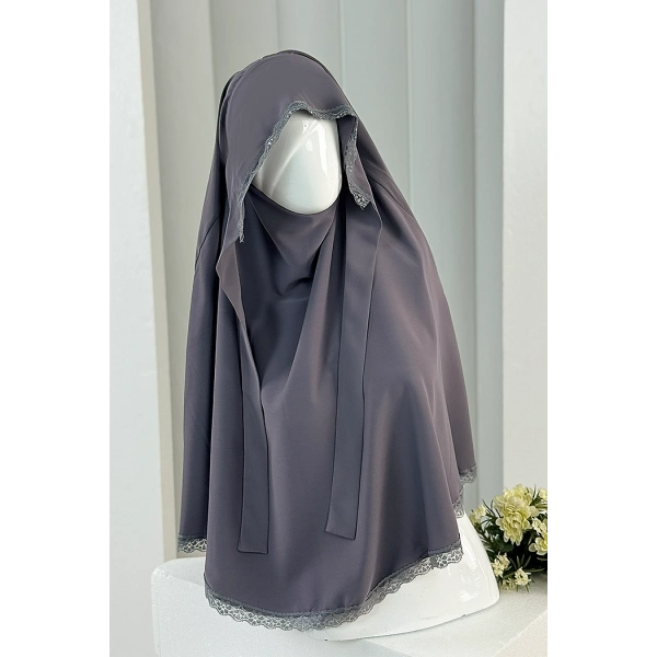 Tek Katlı Dantelli Sufle 6061-3 Antrasit