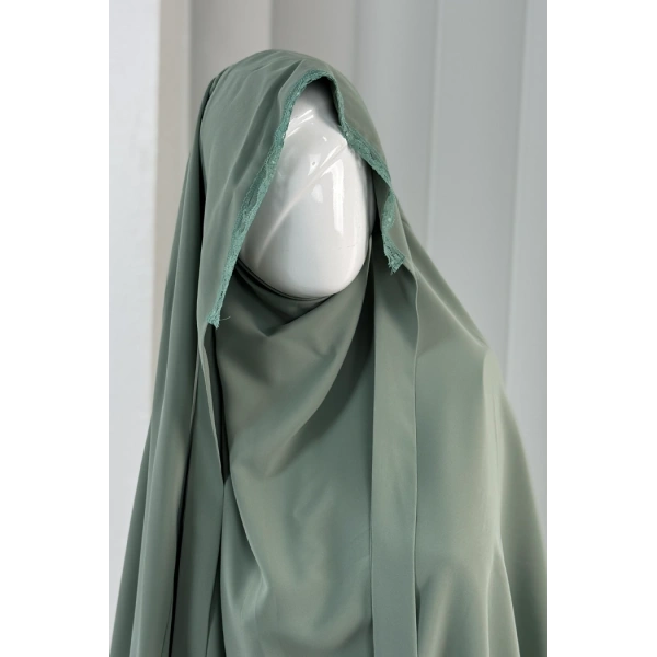 Tek Katlı Dantelli Sufle 6061-3 Koyu Mint