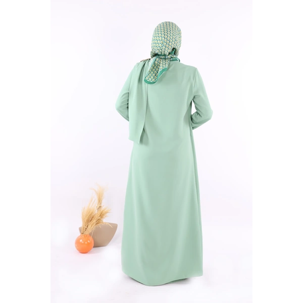 Tek Omuz Gold Toka Detaylı Tunik Pantolon Takım 8698 Mint