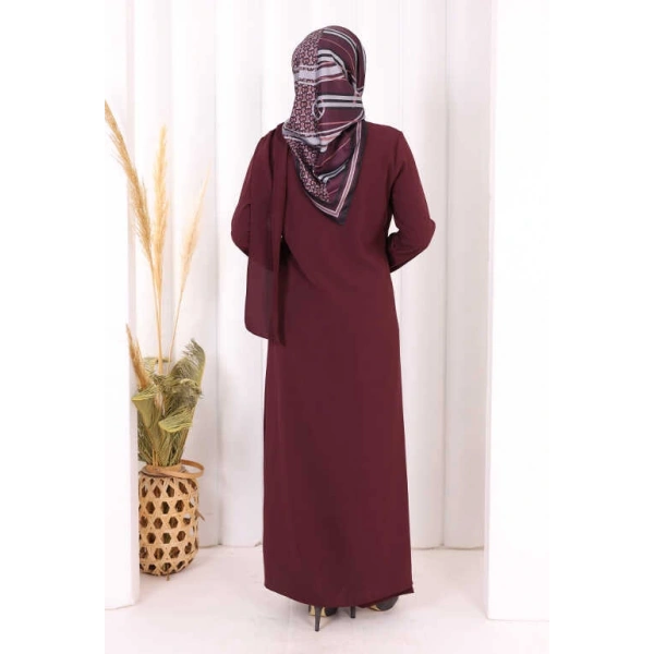 Tek Omuz Gold Toka Detaylı Tunik Pantolon Takım 8698 Mürdüm