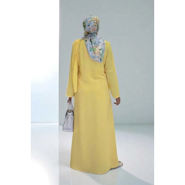 Tek Omuz Gold Toka Detaylı Tunik Pantolon Takım 8698 Sarı