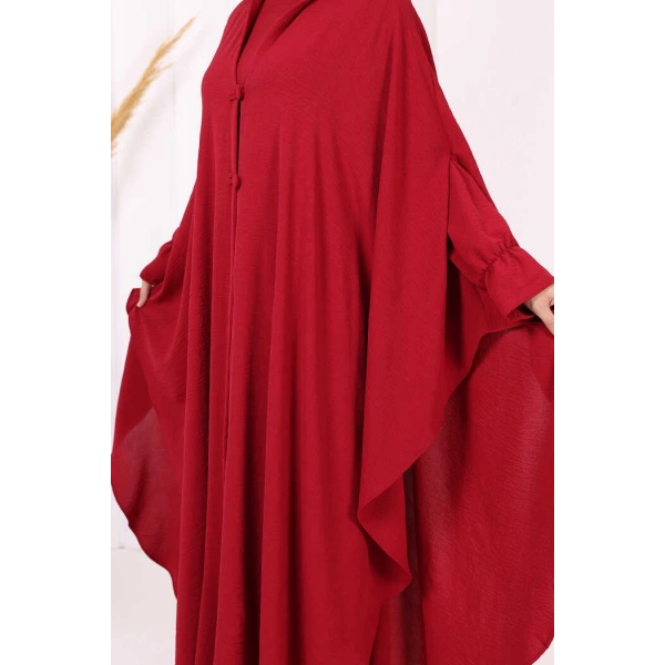 Tunik, Pantolon ve Abaya Üçlü Takım 8663 Bordo