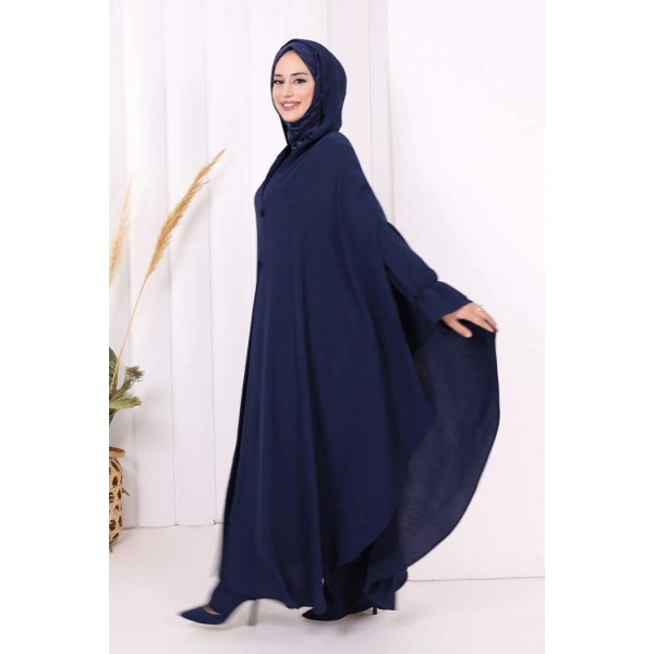 Tunik, Pantolon ve Abaya Üçlü Takım 8663 Lacivert
