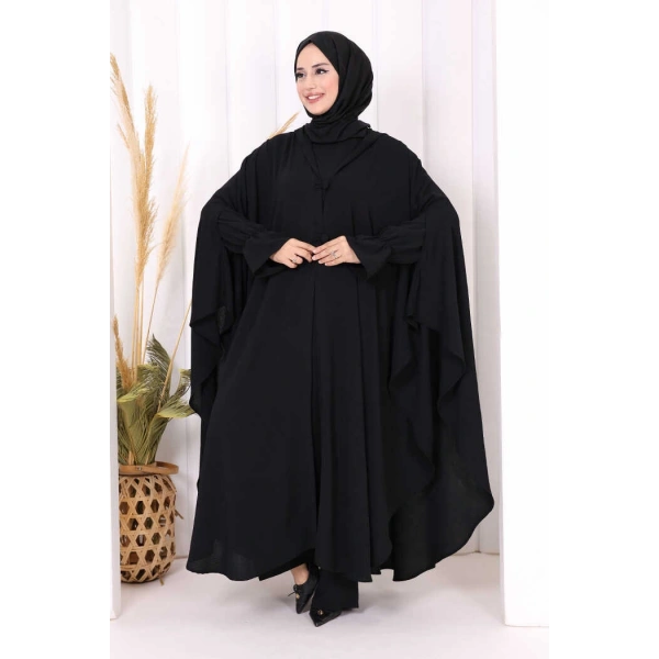 Tunik, Pantolon ve Abaya Üçlü Takım 8663 Siyah