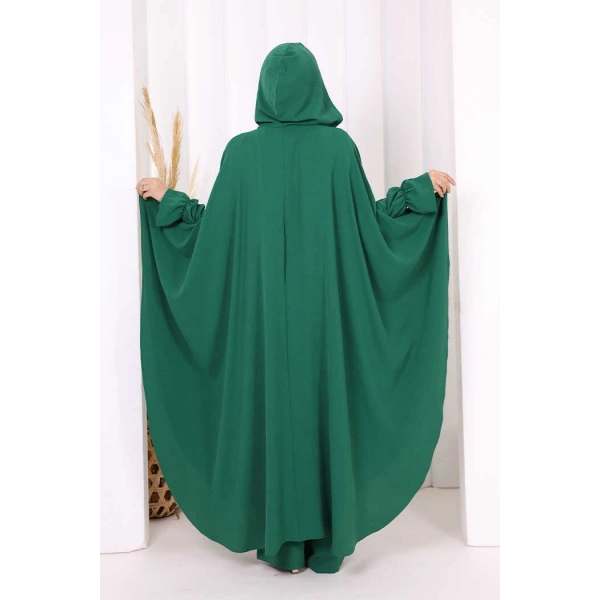 Tunik, Pantolon ve Abaya Üçlü Takım 8663 Zümrüt
