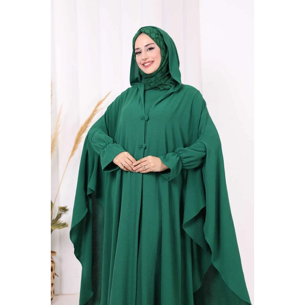Tunik, Pantolon ve Abaya Üçlü Takım 8663 Zümrüt