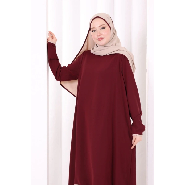 Tunik Şal ve Pantolon Üçlü Takım 8030 Bordo