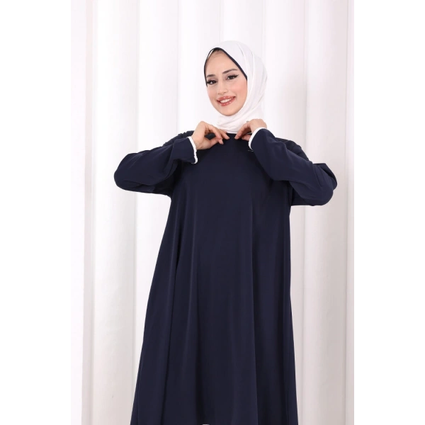 Tunik Şal ve Pantolon Üçlü Takım 8030 Lacivert