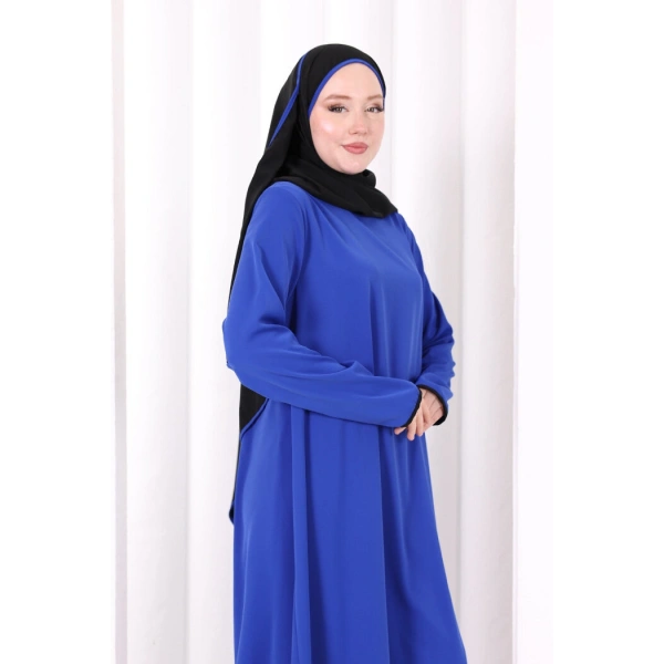 Tunik Şal ve Pantolon Üçlü Takım 8030 Saks