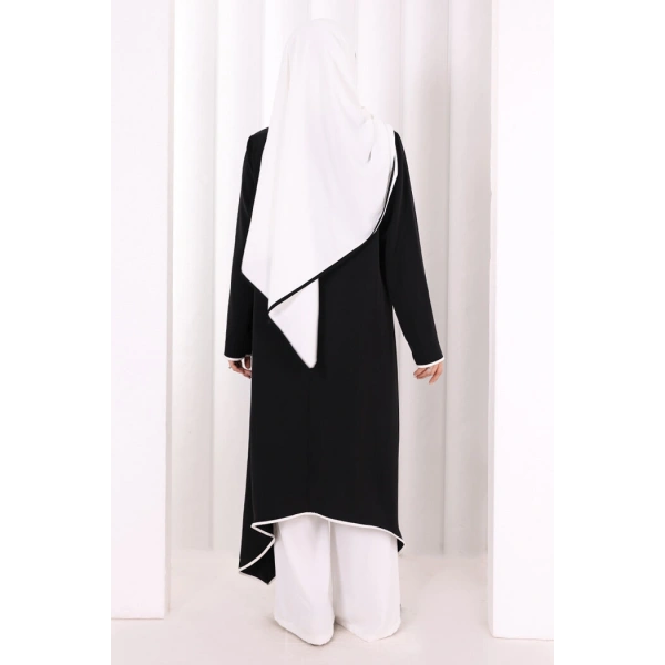 Tunik Şal ve Pantolon Üçlü Takım 8030 Siyah