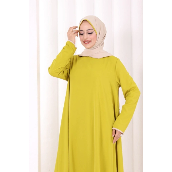 Tunik Şal ve Pantolon Üçlü Takım 8030 Yağ Yeşili