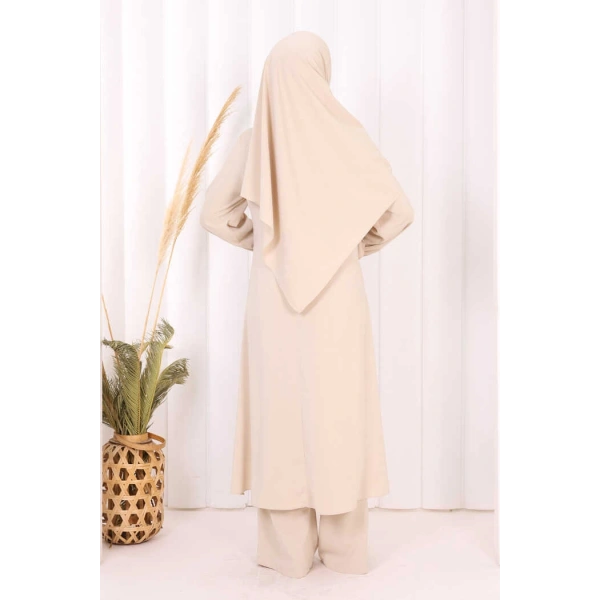Umre Dubai Tunik Pantolon Takım ŞAL HEDİYE  8003 Taş